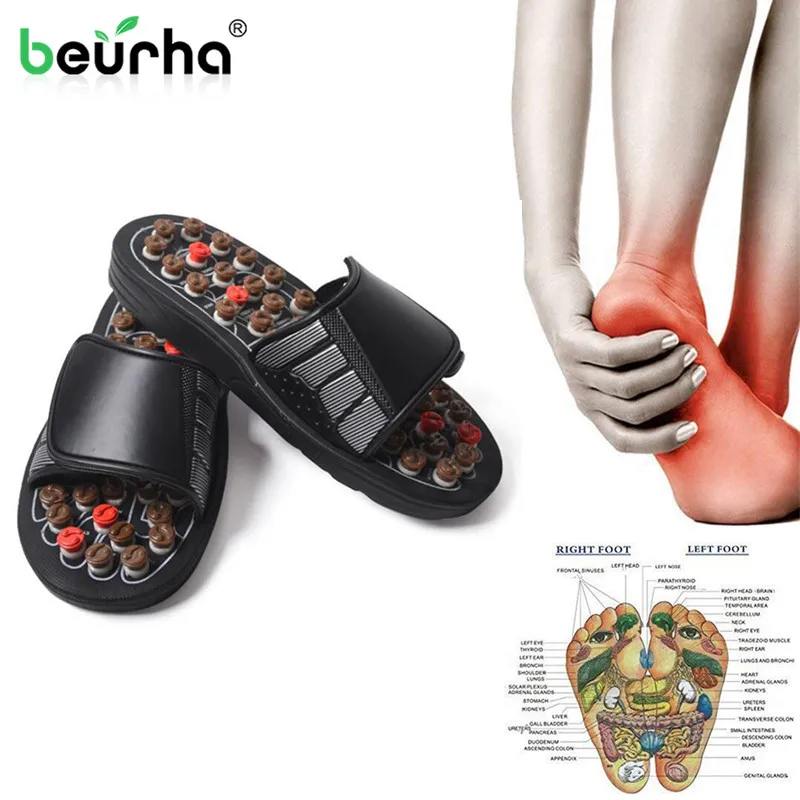 

Foot Massage Slippers Acupuncture Therapy Shoes Feet Massager Foot Acupoint Activating Rotating Pain Relief Feet Care Sandal