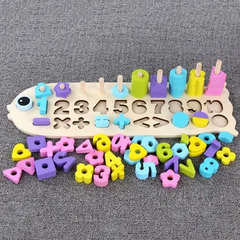 

Fish Shaped Logarithmic Board Cartoon Animal Digital Puzzles Kid Educational Toy G99C