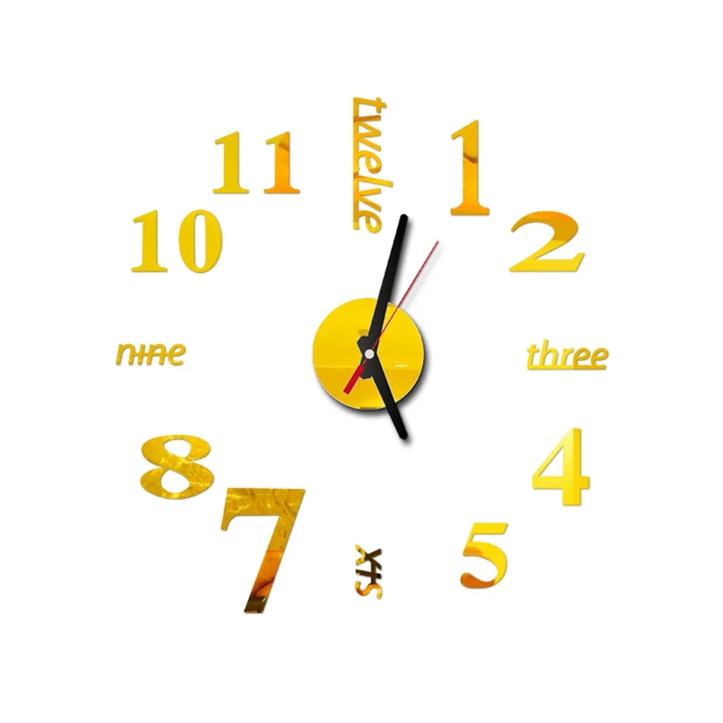 3d Diy Roman Numbers Acrylic Mirror Wall Sticker Clock Home Decor Mural Decals Removable Art Decal Sticker Home Decor Livingroom