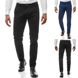 2019 прямые штаны хлопковые Pantalon Homme повседневные однотонные длинные штаны на молнии мужские брюки Calca Masculina тонкая на кнопках мужские брюки