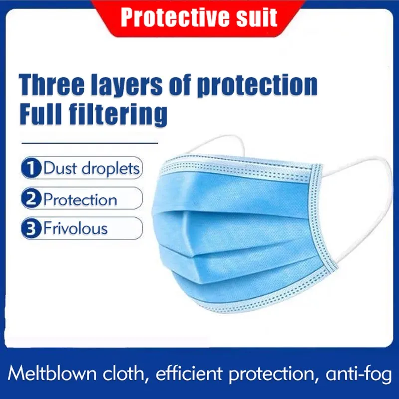 

Disposable protective mask medical with three layers of prevent dust gas mask Smooth breathing mouth mask Resistance <49 PA / CM