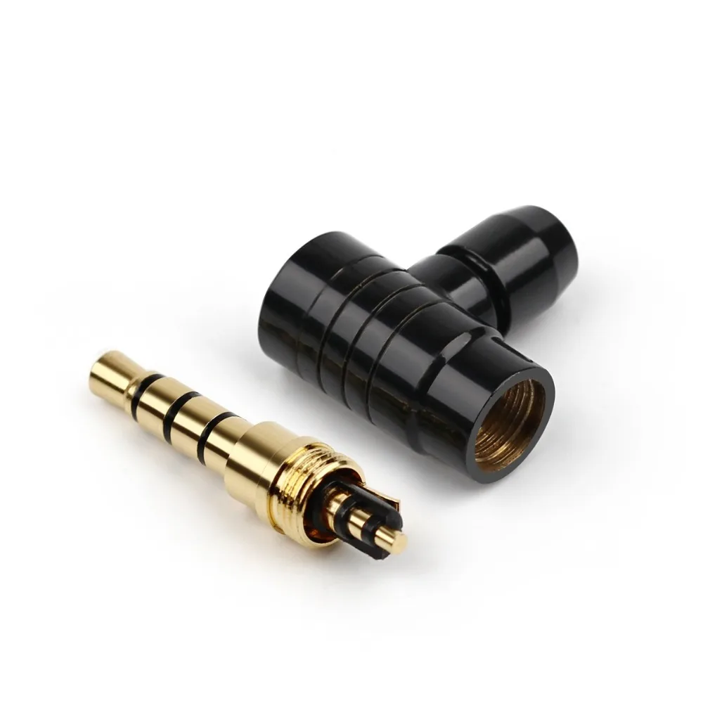 QYFANG 3,5 мм позолоченный наушники с медным покрытием штекер аудио разъем 2/3/4 полюса стерео металлический адаптер для наушников L-Тип изгиб разъем провода