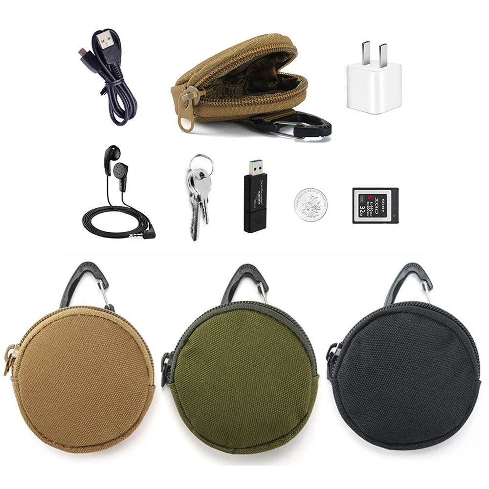 táctica EDC para hombre, monedero, llavero militar, bolsillo con cremallera, organizador de auriculares|Monederos| AliExpress