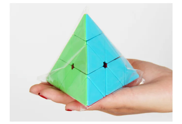 Интеллект сплошной цвет три слоя пирамиды Кубик Рубика Tetrahedral треугольная гладкая игра только ненормальный кубик игрушка