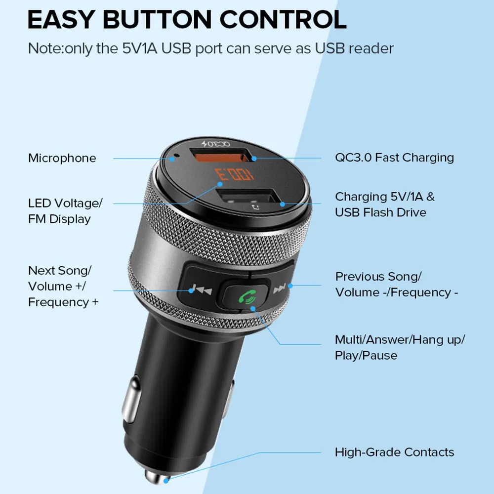 Vehemo Quick 3,0 двойной зарядное устройство USB fm-передатчик Handsfree Snelle Oplader Voor стерео с флеш-картой памяти TF портативный плеер