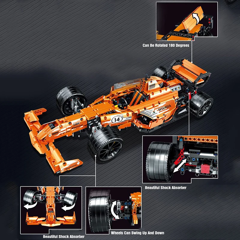 Техническая ФОРМУЛА F1 гоночный автомобиль строительные блоки статическая