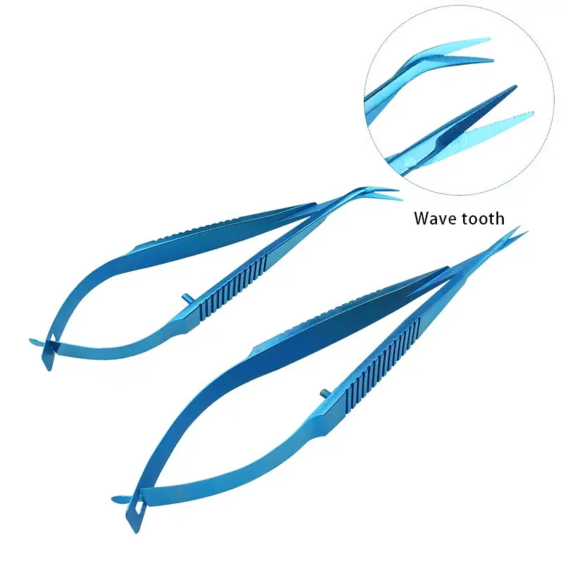 IOL ножницы офтальмологические изогнутые/прямые лезвия плоское зубчатое лезвие