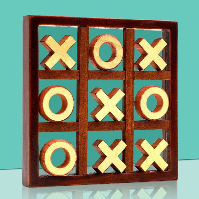 XO Wood Board Game Toy Parent-Child Interaction Game Wooden Board Puzzle Game Educational Toys for Kids Teens Adults 2