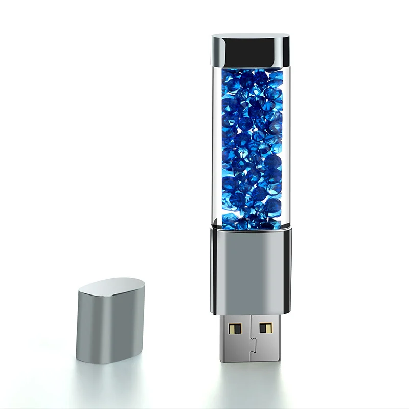 Pen Drive Diamond Crystal Usb Flash Disk Metal Pendrive 4G 8G 16G 32GB 128G 256G Memory Card Free Shipping | Компьютеры и офис