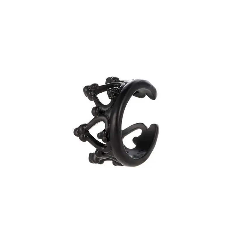 black Полые серьги-каффы в форме короны u-образные открытые серьги для женщин без пирсинга корейский зажим для на Хрящ уха серьги ювелирные изделия - Окраска металла: black