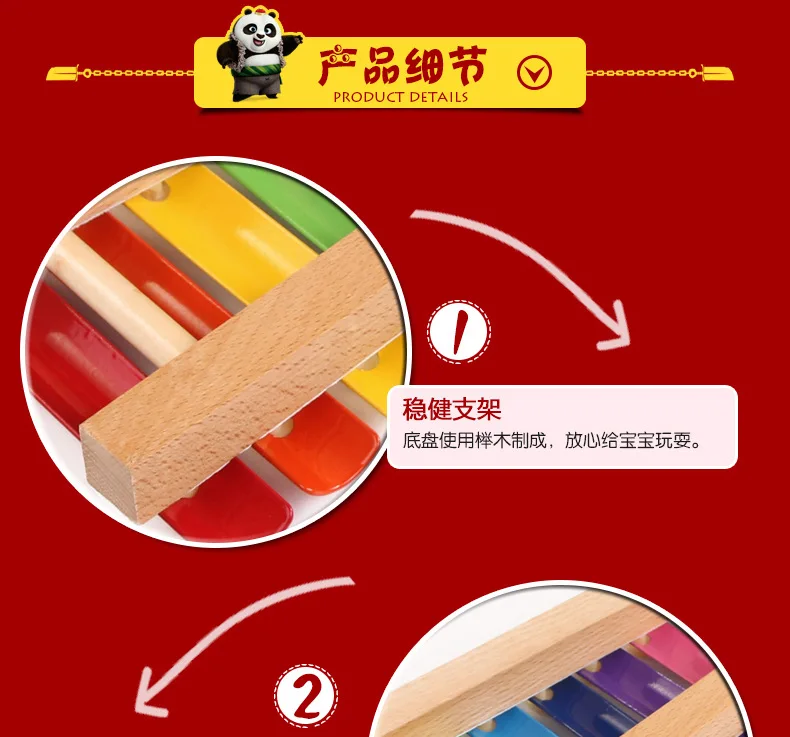 С рисунком «кунг-фу Панда» для младенцев Детские игрушечное пианино Детский жакет из денима для девочки; и из вельвета, для мальчика Детские образовательная музыкальная стреляющая игрушка подарок до восьми тонов Ксилофоны