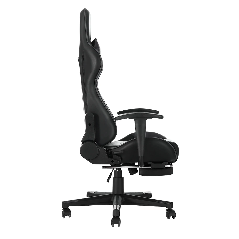 Gaming Sport Chair Swivel Gas Lift Lockable Reclining Chair with 5 Wheels Office Chair Adjustable Seat Height Pu Leather Seater