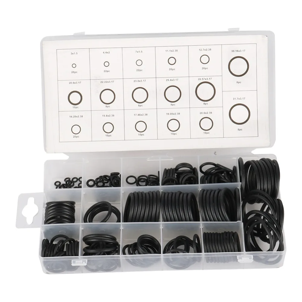 7 Type Multi-size O-Ring Assortment Kit NBR Rubber Gaskets Garden Irrigation Sealing O Rings Connector Washers Black/Green