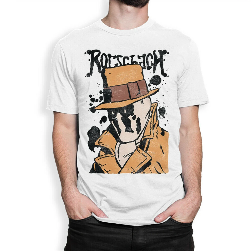 Rorschach оригинальная художественная футболка Watchmen Comics Tee базовые модели