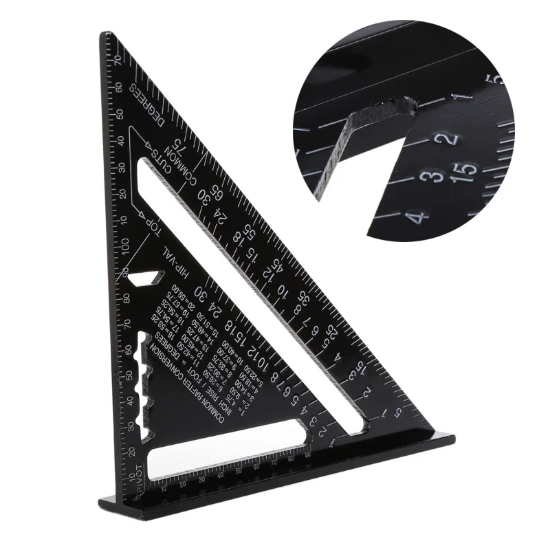 

7 Inch Metric Aluminum Alloy Speed Square Roofing Triangle Angle Protractor