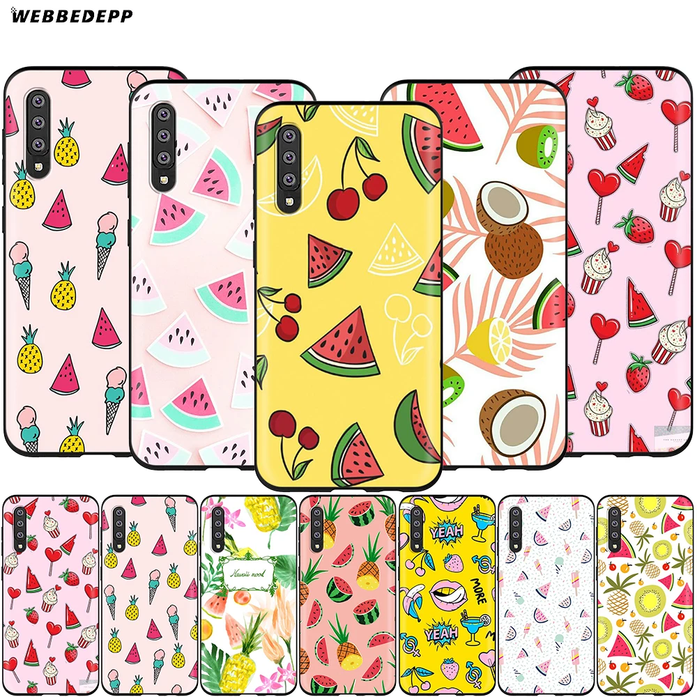 

Webbedepp Summer Pineapple Watermelon Banana Case for Samsung Galaxy S7 S8 S9 S10 Plus Edge Note 8 9 A10 A20 A30 A40 A50 A60 A70