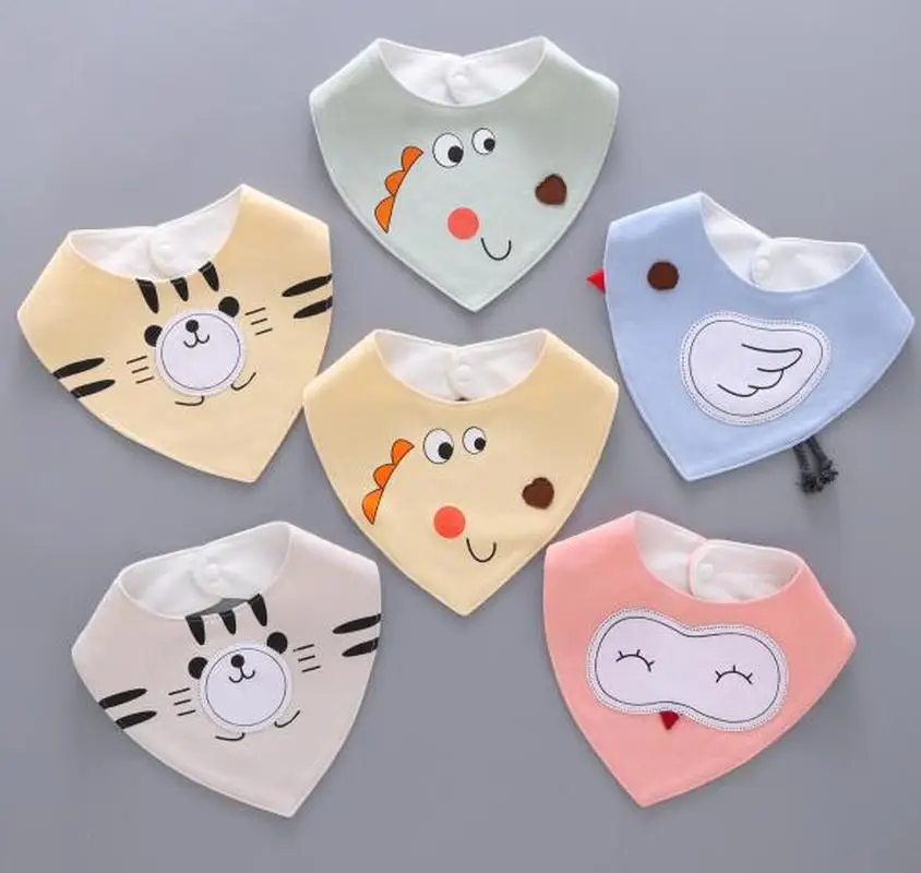 Baby Bibs Waterproof Triangle Burp Cloths Cotton Dribble Newborn Slabber Absorbent Cloth Feeding Smock WWD039 | Мать и ребенок