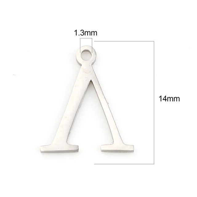 Fashion 304 Stainless Steel Charms Silver Color Greek Alphabet Pendants for Women Necklace Earring Jewelry Accessories Gifts Style K