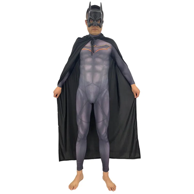 Batman B Костюм Бэтмена, Косплей Маска Костюм с жакетом Темный рыцарь Брюс Уэйн костюм супергероя на Хэллоуин зентай боди комбинезон для взрослых - Цвет: Batman B