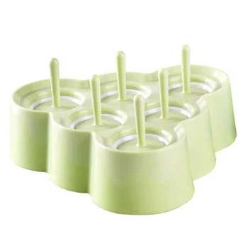 

Home DIY Food Grade Kids Adults Kitchen Ice Cream Mould Shop Stick Party Silicone 6 Grids Frozen Tray Lolly Maker Mini Reusable