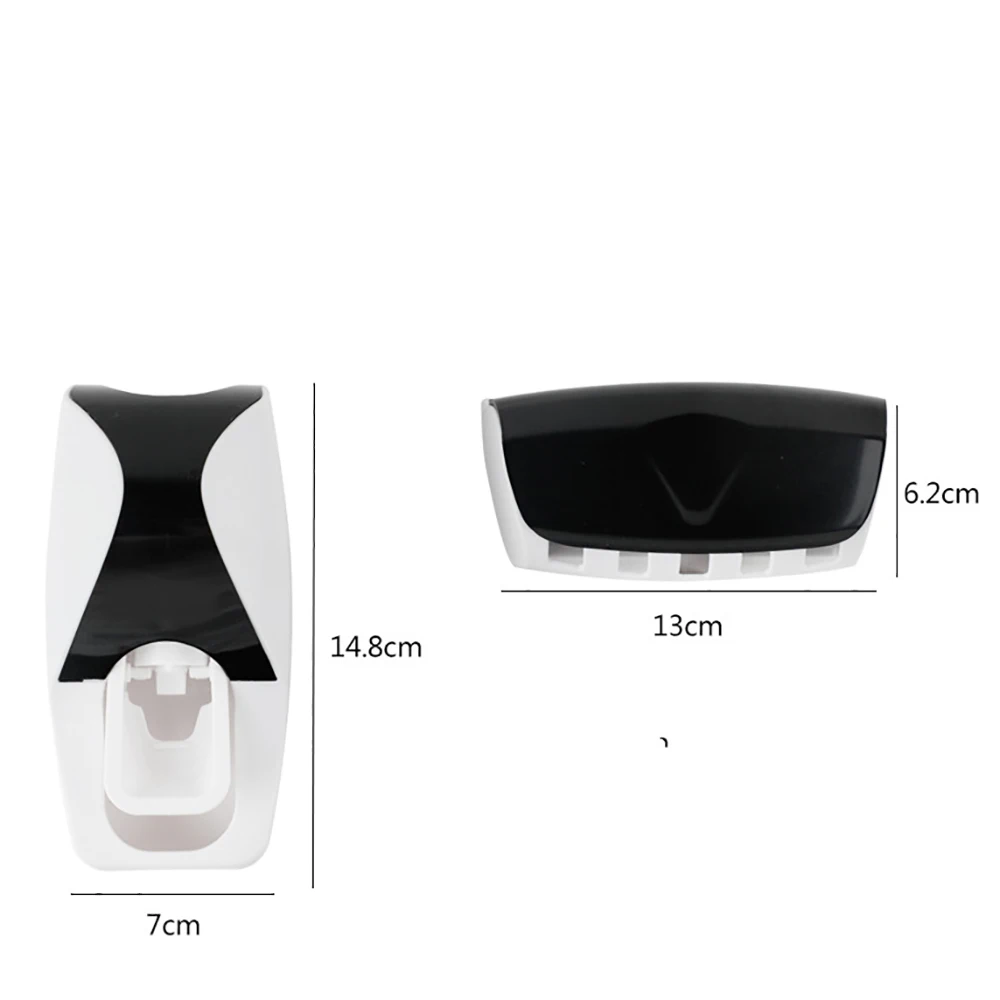 Черный 1Set Automatic Toothpaste Holder Plastic Toothpaste Dispenser Creative 5 Toothbrush Holder Wall Mount Rack Bathroom Accessories - Цвет: Черный