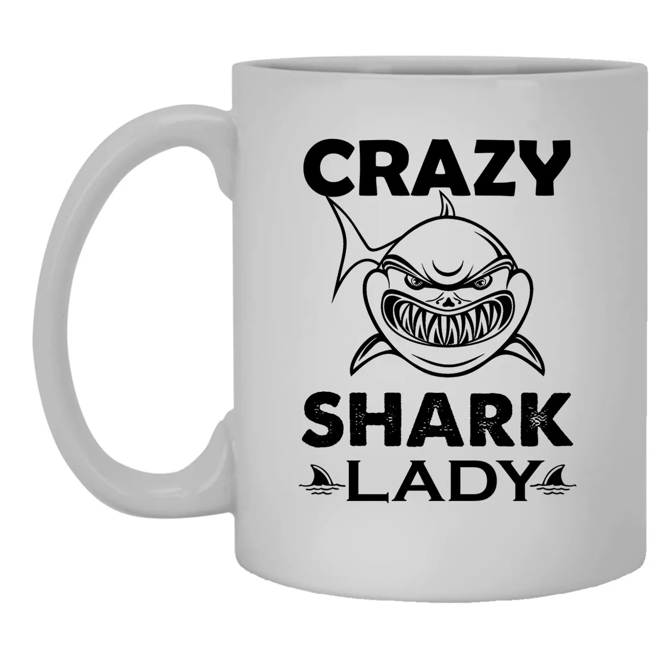 Crazy Shark Lady 10 унций кружка чашка смешная керамическая чашка для кофе - Цвет: P3
