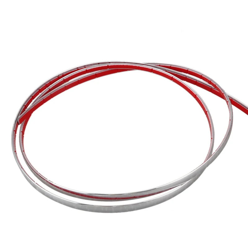 Car Ornament Door Edge Guard Molding Trim Strip Silver Tone 15Mx8mm