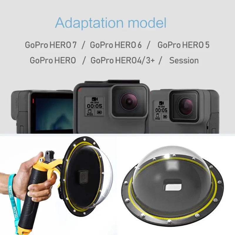 

1Set Underwater Diving Dome Port Lens Waterproof Case Protective Cover for Gopro Hero 7/6/5/4/3+ Gopro Hero Action Cameras
