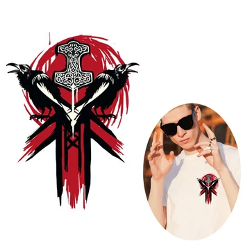

Iron-On Transfers Punk Heat Transfer PVC Patch For Cloth Game FOR HONOR Viking faction Thermal Transfer Hot Vinyl Iron Stickers