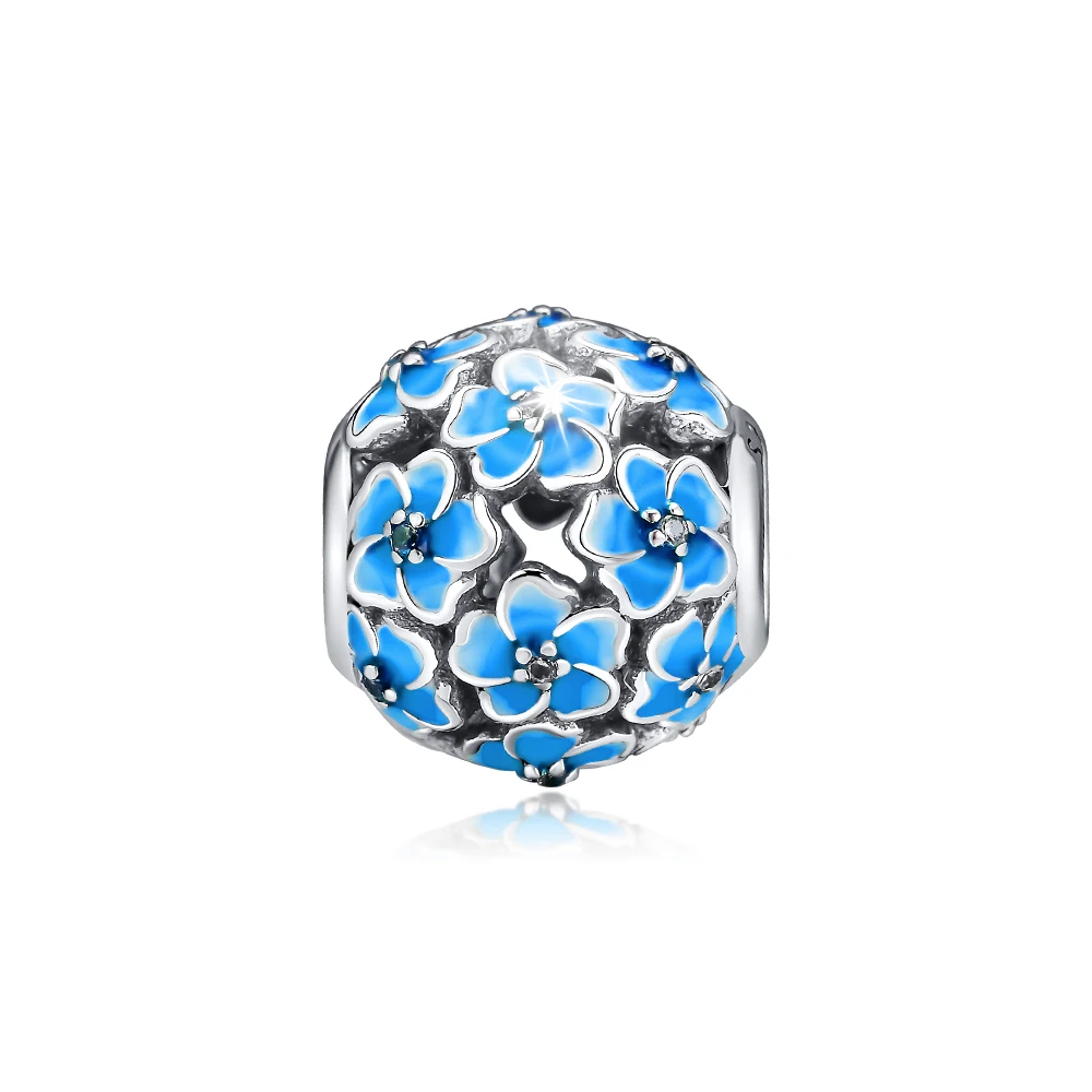 

Fadola 100% 925 Sterling-Silver Daisy Flower Beads Fits Pandora Charms Silver 925 Original Jewelry ,Gradiant Pale Blue Enamel