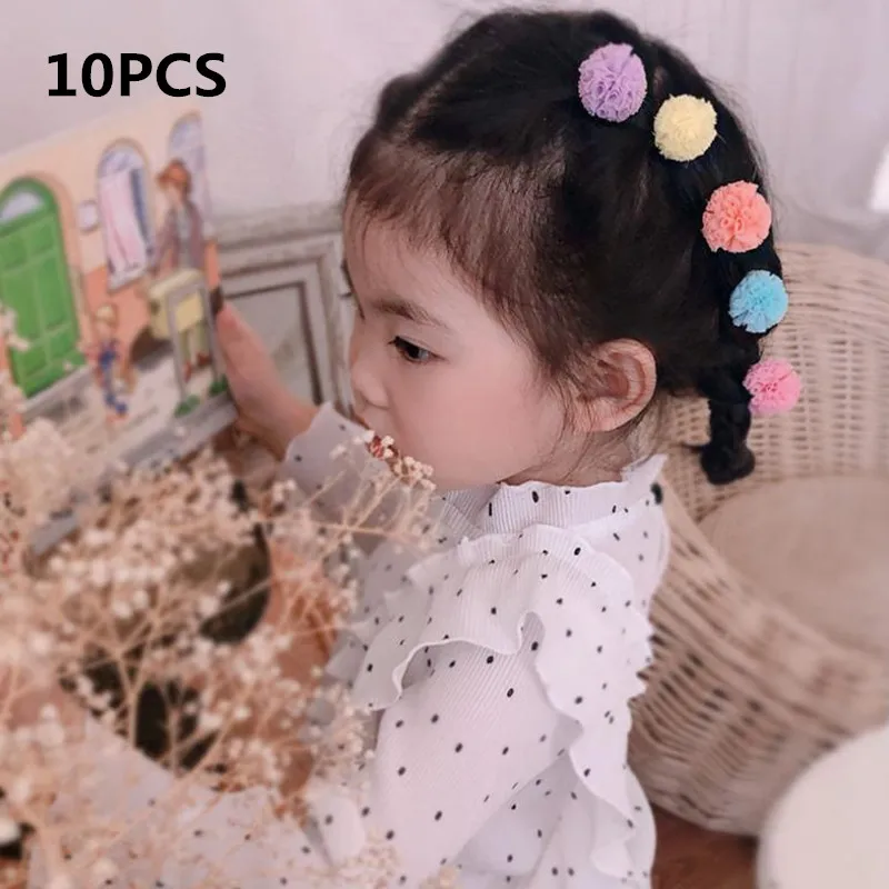 M-10pcs 8/10/12/24 шт. Девушка Дети резинки для волос заколка эластичная резинка для волос резинки милый резинка для волос с бантом, Детские аксессуары для волос, лента для волос - Цвет: M-10pcs