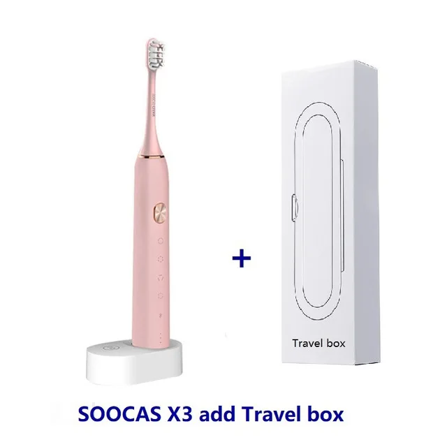 Soocas Pink Box Xiaomi Soocare X3 X3S Soocas электрическая умная зубная щетка Водонепроницаемая беспроводная зарядка Android iOS приложение пульт дистанционного управления - Цвет: Soocas Pink Box