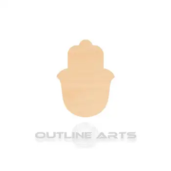 

10 pieces Hamsa Symbol Laser Cut Wood Shape Craft Supply