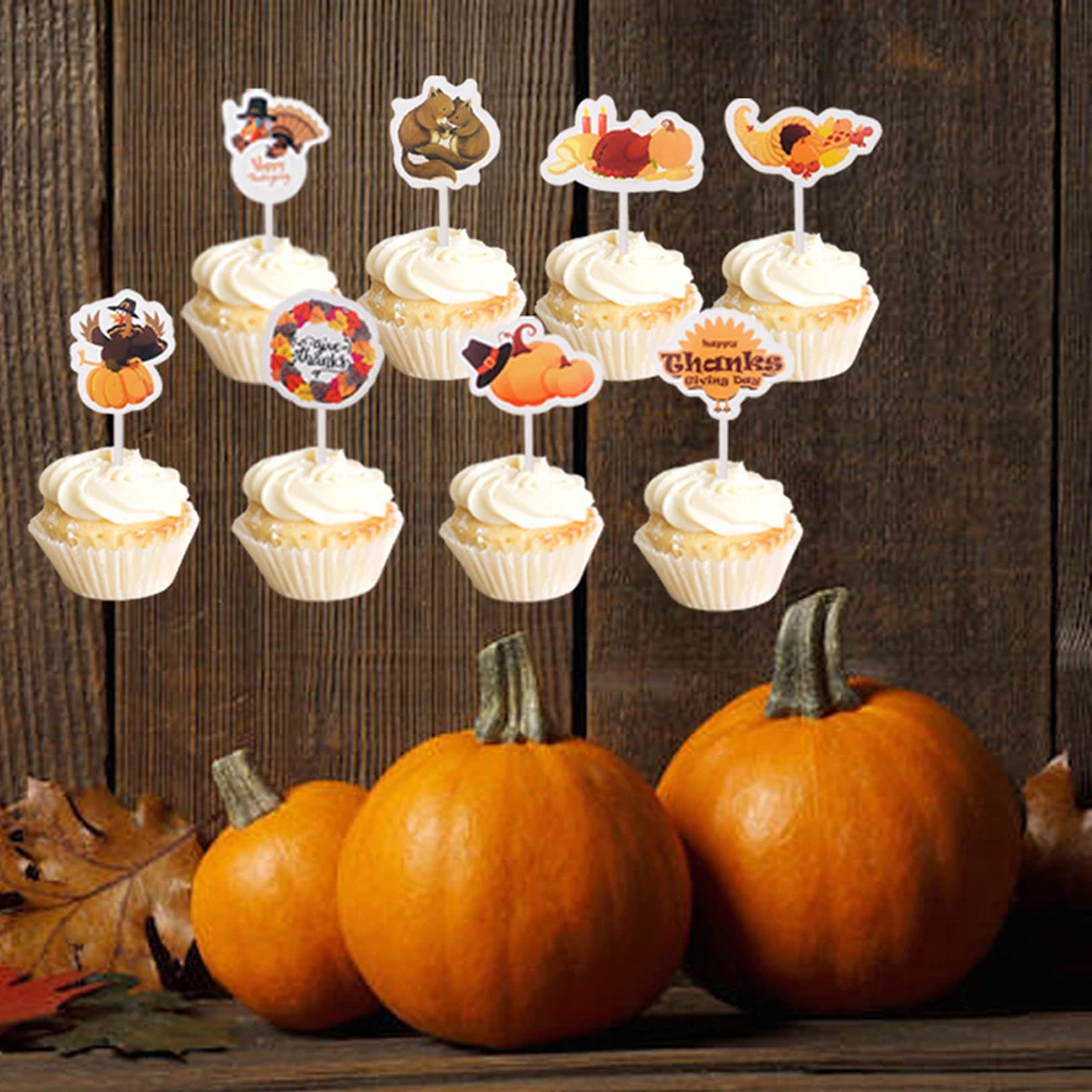 72 шт. стол для кексов на свадьбу, день рождения, выбор еды, мультфильм, индейка, на День Благодарения, бумажные вечерние украшения, милый торт, комплект экстракласса