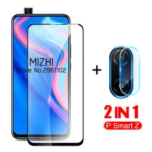 Vidro protetor 2 em 1 para huawei p smart, vidro para visor e para as lentes das câmeras traseiras verre filme tremp 6.59''