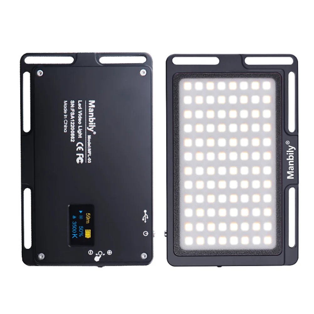

96 LEDs Practical Mini Phone Camera Pocket Lamp Fill Adjustable Video Light Rechargeable Aluminum Alloy Photographic Dimmable