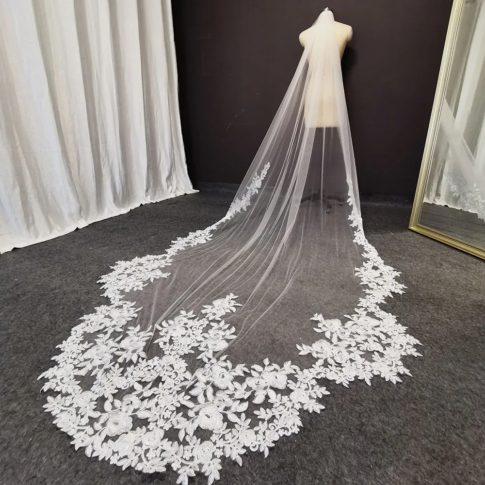 Mantilla-Schleier Aus Spitze - Eleganter Hochzeitsschleier 55cm
