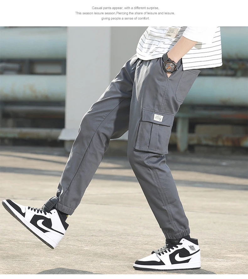 Мужские брюки-карго, мужские зимние повседневные брюки для бега, осенние модные брюки, уличные тактические брюки, мужские брюки в стиле хип-хоп