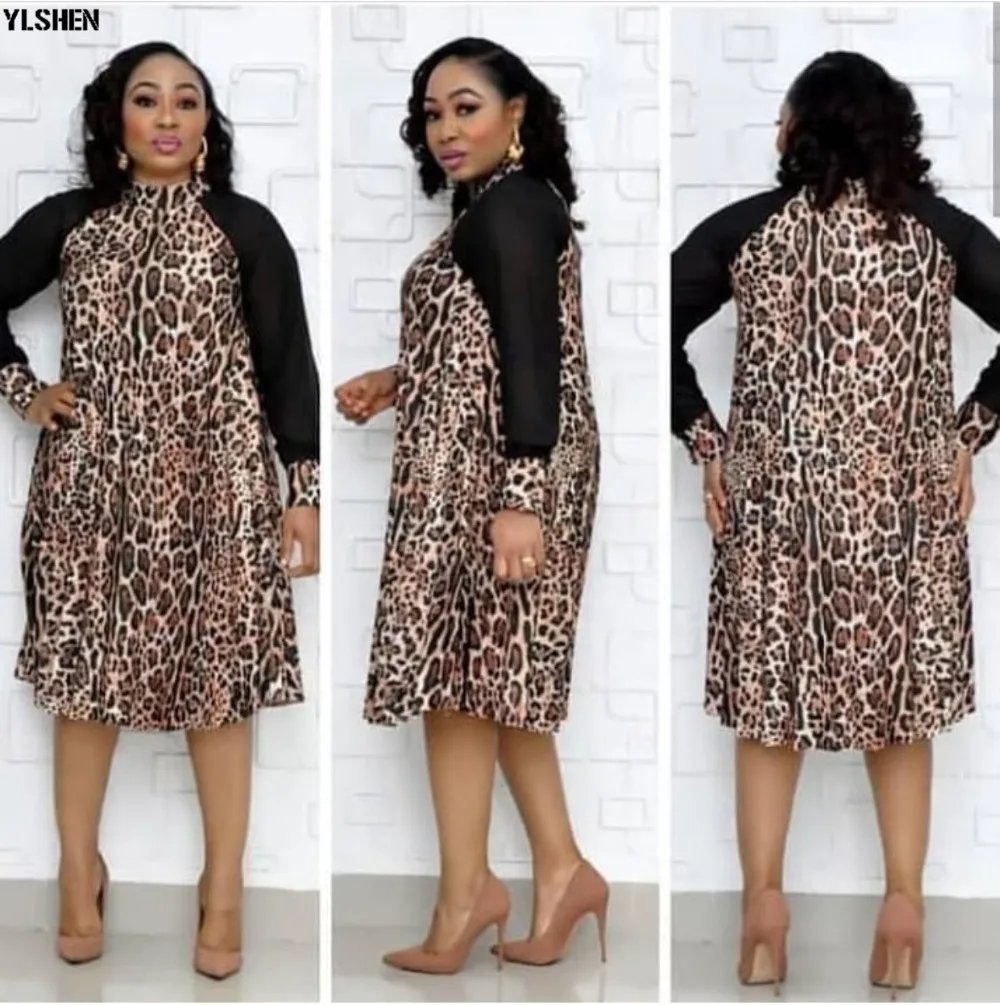 Print Ankara African Dresses for Women Dashiki Mesh Long Sleeve African Clothes Kenya Dress Clothing Basin  Riche Robe Africaine10