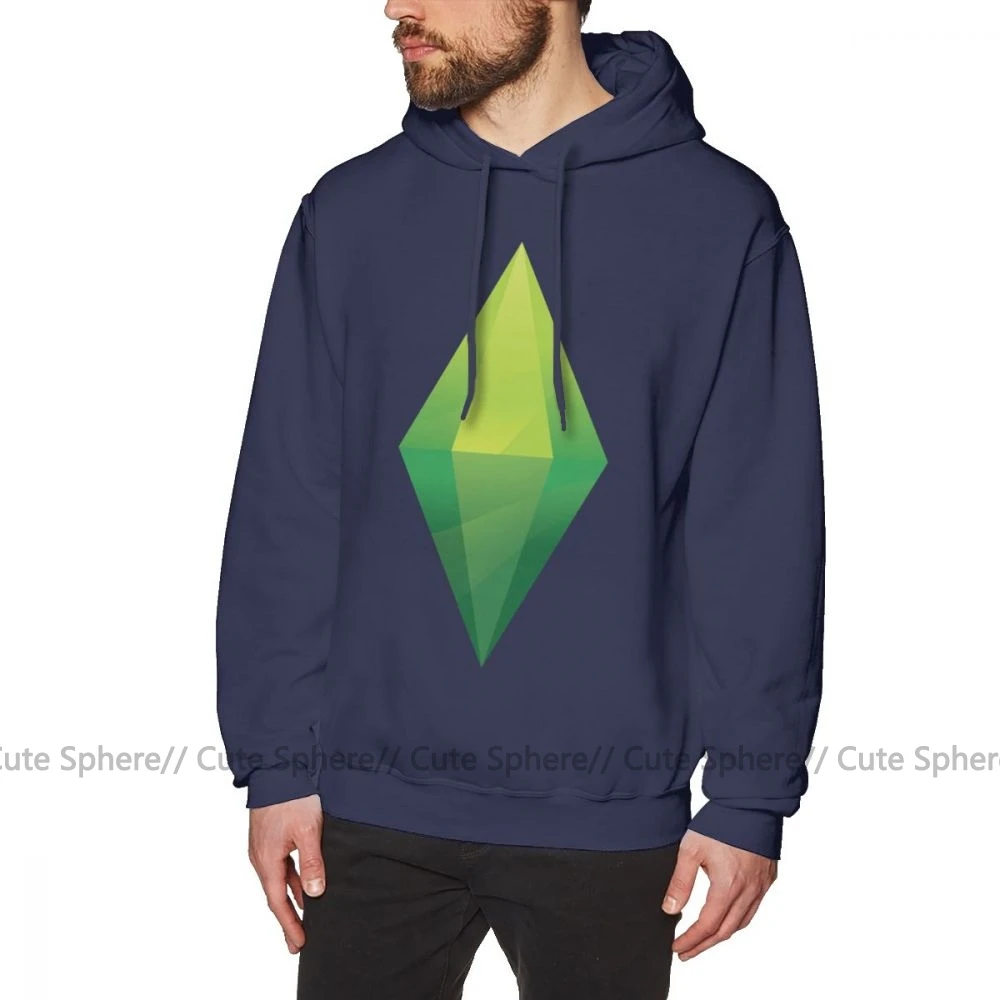 The Sims худи The Sims Plumbob толстовки зимние мужские пуловеры худи красные х хлопковые модные длинные свободные толстовки - Цвет: Navy Blue