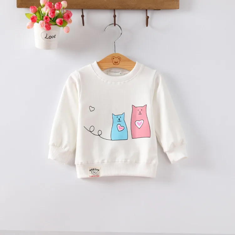 Baby Toddler Kids Girls Audel Cotton Autumn Spring Tshirts Long Sleeve Winter Bottoming Shirt 60-90cm