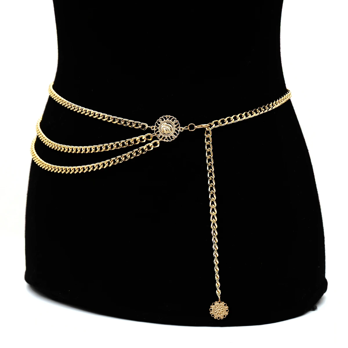 

DreamBell Women Waist Chain Silver Gold Color Sexy Multi-layered Retro Tassels Waist Belt Chain Female Jewelry