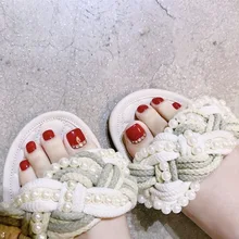 J-93 настоящий красный относится к серебряные бусины летний день ногти готовой продукции Маникюр ног патч 24 шт наклейки в коробках