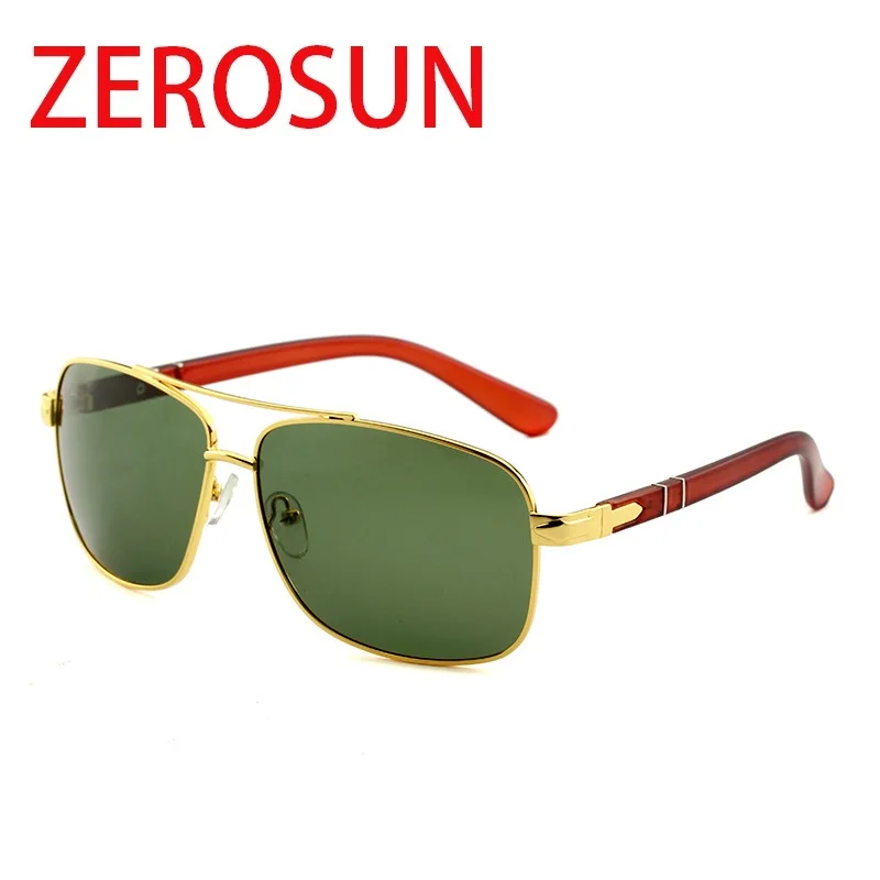 Zerosun, поляризационные солнцезащитные очки, мужские, бренд, HD, Полароид, для вождения, солнцезащитные очки для мужчин, чехол, для вождения, для улицы, анти-отражение, UV400 - Цвет линз: Зеленый