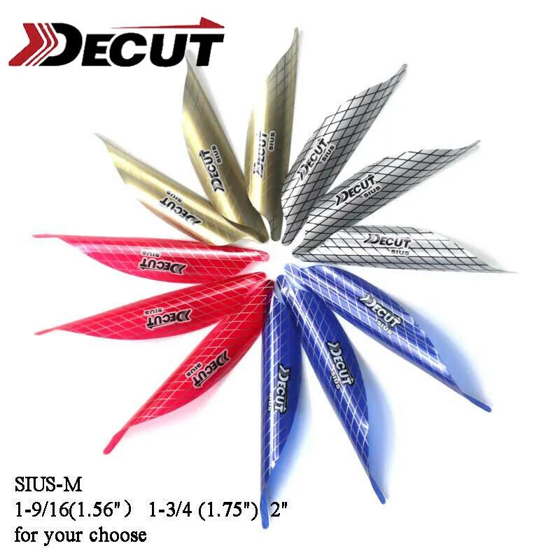 

50pcs 1.56"/1.75"/2" Archery Spin Vanes Spiral Feather Fletches Right Wing Arrow DIY Tools For Bow Training Shooting Accessories