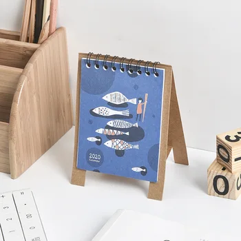 

2020 Cute Cartoon Unicorn Fish Cat Mini Desktop Paper Calendars Dual Daily Scheduler Table School Office Stationery Supplies