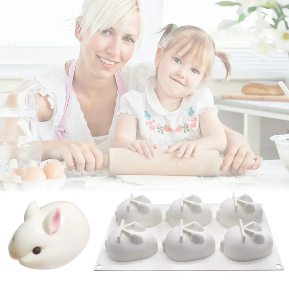 

Rabbit Cake Mold Silicone eco-friendly Cute fondant Molds for Cake Decorating Non-toxic Durable Kitchen Baking Tool