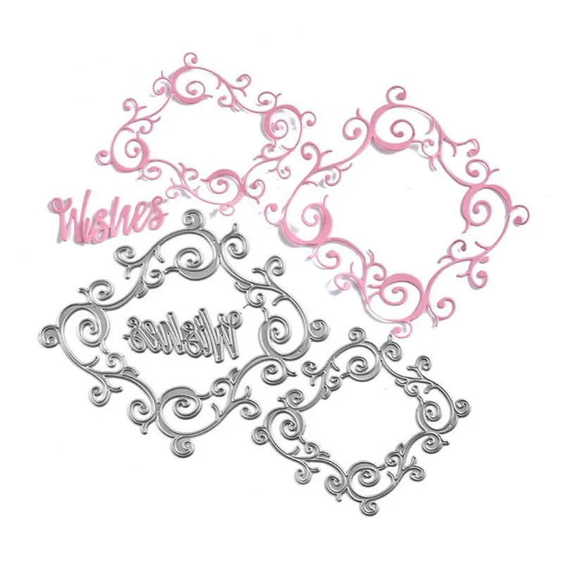 

Eastshape Wishes Letter Background Metal Cutting Dies for Scrapbooking Making Card Photo Album Decorative Embossing DIY Crafts