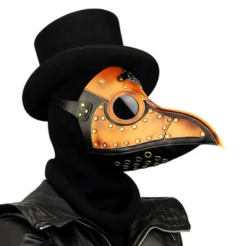 

Halloween Horror Mask Leather Plague Doctor Cosplay Steampunk Bird Goth Mask Party Monster Costumes