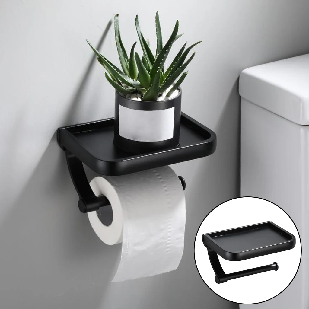 Toilet Paper Holder with Phone Shelf Wall Mount WC Roll Tissue Storage for Bathroom Accessories Decoration | Обустройство дома